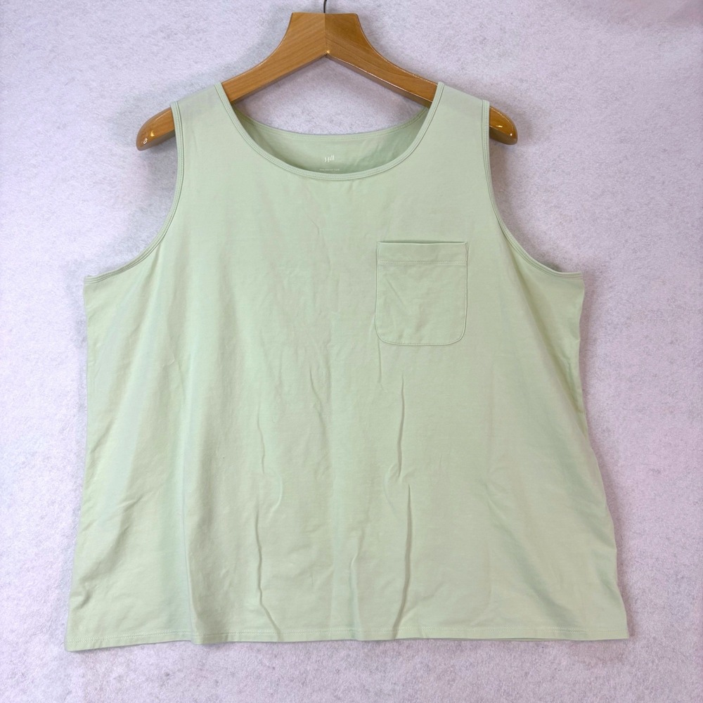 J. Jill One Pocket Tank Mint Green Sleeveless Top Women 2X Minimalist Casual